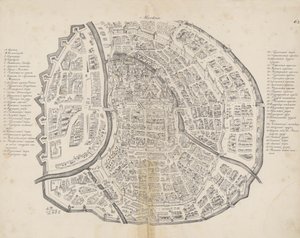 Mappa di Mosca. Da: Augustin von Meyerberg e il suo viaggio in Russia, 1661