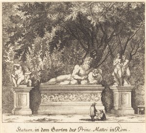 Giardini del Principe Mattei, Roma da Melchior Küsel after Johann Wilhelm Baur