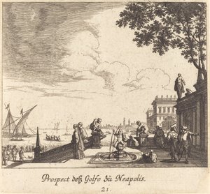 Veduta del Golfo di Napoli da Melchior Küsel after Johann Wilhelm Baur