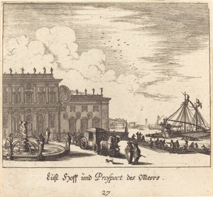 Vista di Meers da Melchior Küsel after Johann Wilhelm Baur