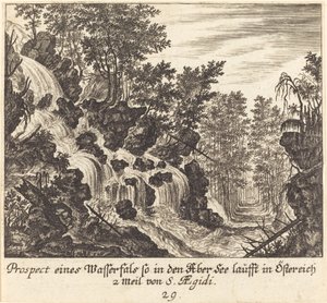 Vista di una cascata, Austria da Melchior Küsel after Johann Wilhelm Baur
