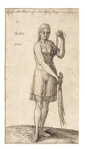 Donna nigeriana che tiene canne, 1583 da Melchior Lorck