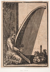 Suonatrice di arpa da Melchior Lorck