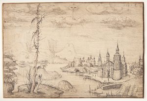 Paesaggio con una città da Melchior Lorck