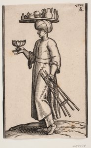 Venditore ambulante di bevande rinfrescanti, camminando verso sinistra da Melchior Lorck