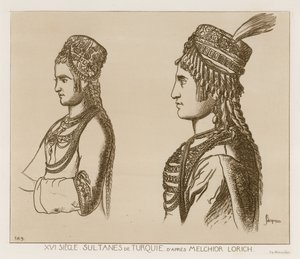 Sultani del sedicesimo secolo della Turchia da Melchior Lorck