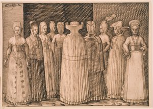 Dieci donne di Stralsund da Melchior Lorck