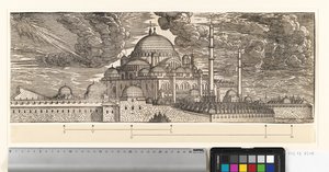 Moschea Suleimanyie, vista da nord-est da Melchior Lorck