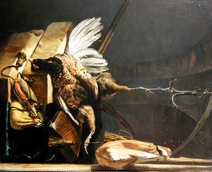 Natura morta di un fagiano morto appeso a un gancio da Melchior de Hondecoeter