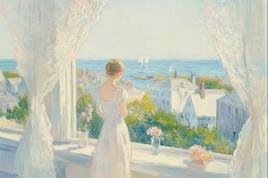 Elegante vista sul mare da Melloi Art Prints