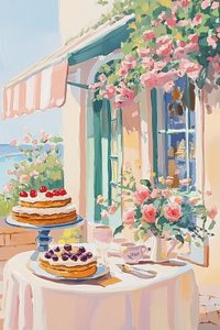 Caffetteria con dolci francesi da Melloi Art Prints