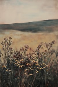 Campo dorato con fiori selvatici da Melloi Art Prints