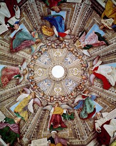 Rappresentazioni di Profeti e Angeli. Affresco di Melozzo da Forlì (Melozzo degli Ambrosi) (1438-1494) Cupola della Sacrestia di San Marco, Santuario di Santa Casa, Loreto da Melozzo da Forli