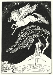 Pegaso scende in ampi cerchi (litografia a colori) da Merlyn Mann