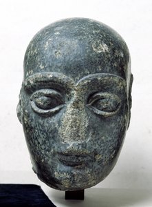 Testa di un uomo, conosciuto come Gudea con la testa rasata, da Telloh (Antica Girsu) Neo-Sumerico, c.2120 a.C. da Mesopotamian