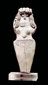 Arte mesopotamica: Donna nuda. Terracotta, 2° millennio a.C. (circa 2000 a.C.). Da Tell Asmar (Esnunna in Mesopotamia). Parigi, Museo del Louvre