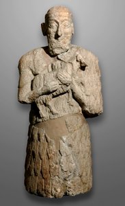 Statua di un uomo che porta pecore da sacrificare, Sumeria da Mesopotamian