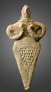 Figurina di una donna nuda, Mesopotamia, c.2000-1800 a.C. (argilla) da Mesopotamian Mesopotamian