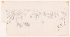 Disegno del dipinto raffigurante la battaglia di Waterloo da Met and Meylink