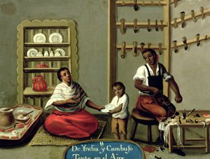 Un uomo di colore e sua moglie indiana americana, da una serie sui matrimoni misti in Messico da Mexican School