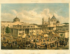 Mercato di Iturbide, Vecchia Piazza San Giovanni, Città del Messico da Mexican School