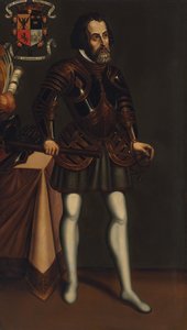 Ritratto di Hernan Cortes da Mexican School