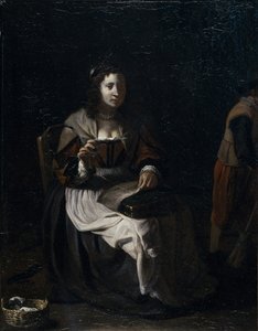 Una donna che cuce da Michael (attr. to) Sweerts