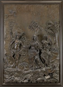 I rilievi di Stowe: Mercurio che conduce la poesia tragica e comica alla collina del Parnaso, c.1740 da Michael (attr.to) Chuke