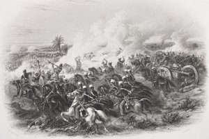 La Battaglia di Moodkee, 1845, inciso da C.H. Jeens, da 