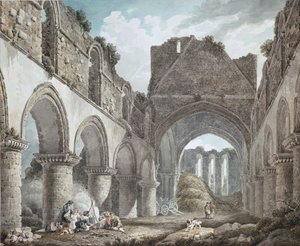 Abbazia di Buildwas, Shropshire, c1760-1800 da Michael Angelo Rooker