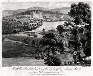 Prospetto sud-est della residenza del Duca di Queensberry a Drumlanrig, Scozia, 1775 da Michael Angelo Rooker