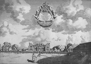 Bentley Hall Prospetto meridionale, c1686