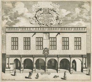Stafford - Shire Hall: incisione su rame da Michael Burghers