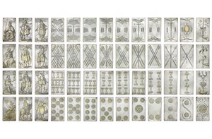 Set estremamente raro di 52 carte da gioco incise nei quattro semi italiani, Augusta da Michael Froemmer