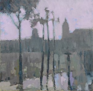 Parigi sotto la pioggia, 2016 (olio su lino)