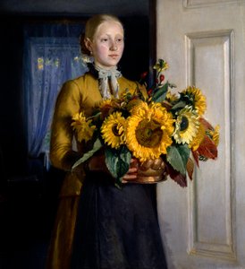 Ragazza con girasoli