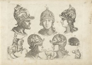 Foglio di esercitazione con esempi di disegno: teste e animali da Michael Snijders