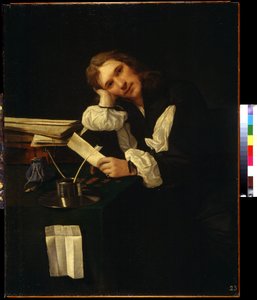 Ritratto di un giovane uomo, autoritratto. Dipinto di Michiel Sweerts (1618-1664). Olio su tela