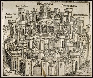 Gerusalemme dalla Cronaca del Mondo di Schedel, ca 1493 da Michael Wolgemut