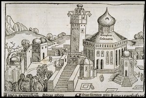 Templum Salomonie dalla Cronaca del mondo di Schedel, ca 1493 da Michael Wolgemut