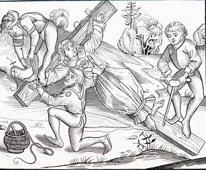 La crocifissione di un bambino da Michael Wolgemut or Wolgemuth