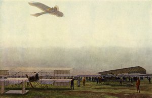 Piloti militari tedeschi con i loro aerei (litografia a colori)