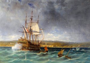 Il Veterano che entra nel porto di Concarneau (dettaglio)