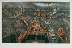 La Comune: Parigi in fiamme nella notte tra il 24 e il 25 maggio 1871 ... (incisione)