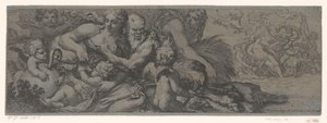 Fauno con baccante e putti da Michel Dorigny (attributed to)