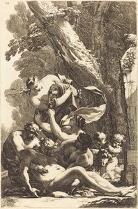 Silenus ubriaco sostenuto da due fauni da Michel Dorigny
