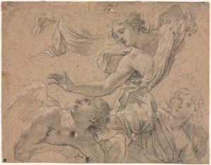 Studi di Angeli recto, Panthea davanti a Ciro verso, 1655-1660