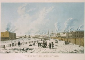 Il ponte Semyonovsky a San Pietroburgo, 1813