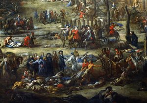 Veduta del Cours Belsunce, Marsiglia, durante la peste del 1720 (dettaglio) da Michel Serre