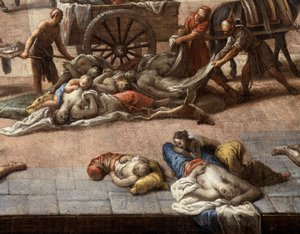Vista del Municipio (di Marsiglia) durante la peste del 1720 da Michel Serre